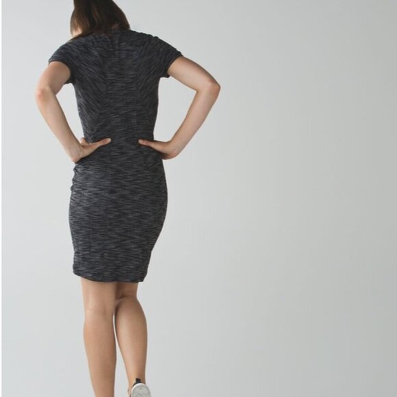 Lululemon &go Where-To Midi Dress Heathered Black - Picture 2 of 14